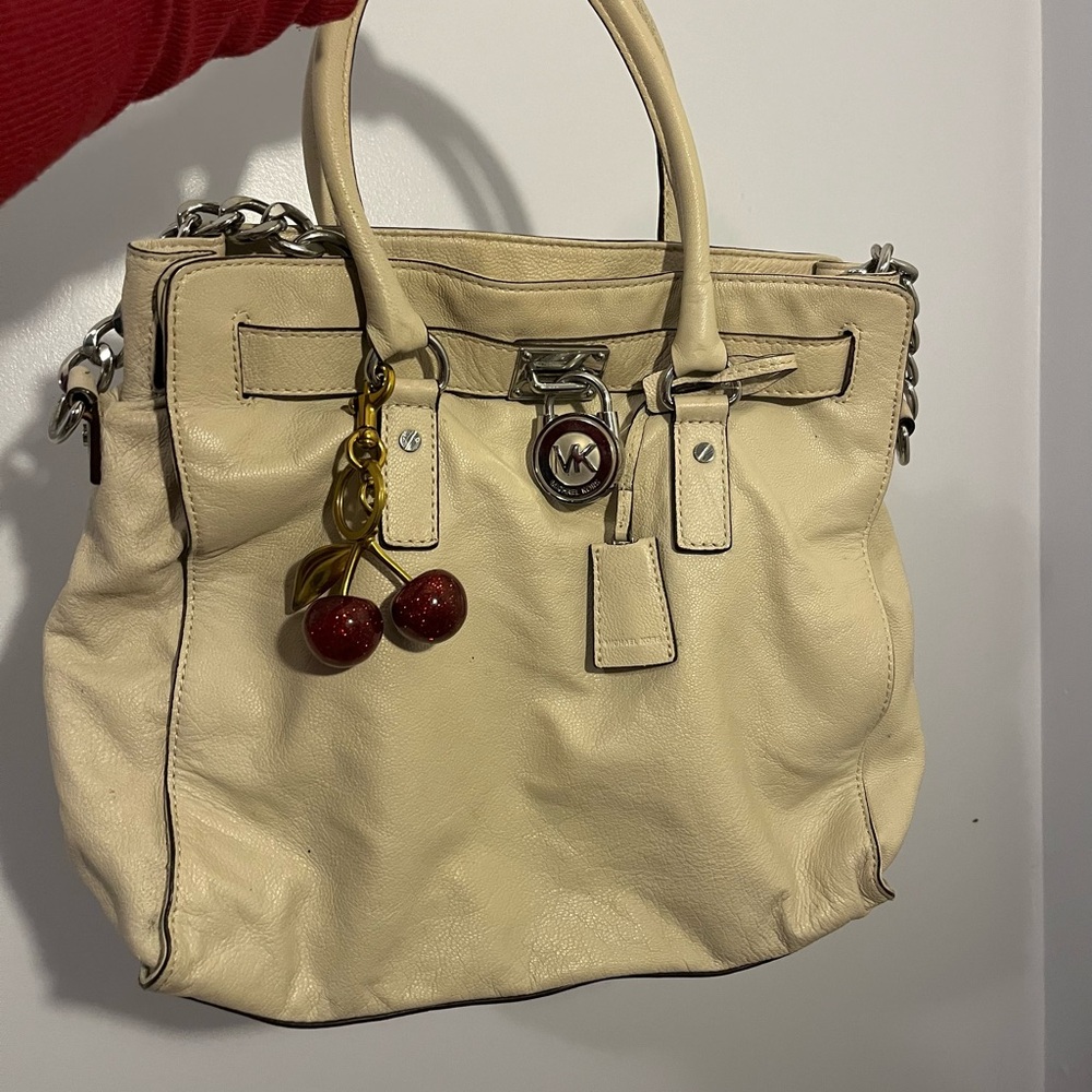 Michael Kors Cream Satchel with Structured Design